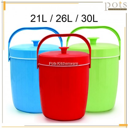 FREE LADLE Global Eagle Thermos Rice Ice Bucket with Lid Handle Termos Bekas Nasi Ais Air Minuman (21L/26L/30L) - RIBR21M