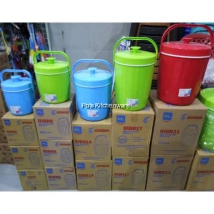 FREE LADLE Global Eagle Thermos Rice Ice Bucket with Lid Handle Termos Bekas Nasi Ais Air Minuman (21L/26L/30L) - RIBR21M