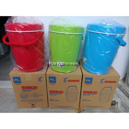 FREE LADLE Global Eagle Thermos Rice Ice Bucket with Lid Handle Termos Bekas Nasi Ais Air Minuman (21L/26L/30L) - RIBR21M