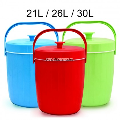 FREE LADLE Global Eagle Thermos Rice Ice Bucket with Lid Handle Termos Bekas Nasi Ais Air Minuman (21L/26L/30L) - RIBR21M