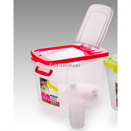 Lava 12kg Rice Bucket Container with Roller Measuring Scoop Rice Dispenser Bekas Beras 米桶 - RCB694