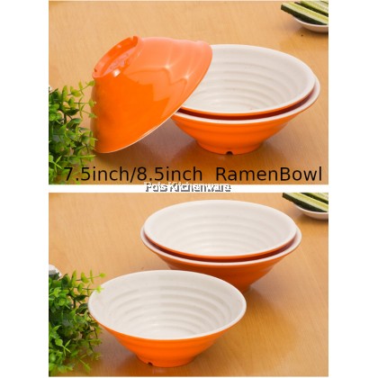 30% CLEARANCE OFFER High Quality Melamine Two Tone Yellow White Dining Set Round Oval Plate Soup Ramen Bowl Pinggan Mangkuk - 1206WYM