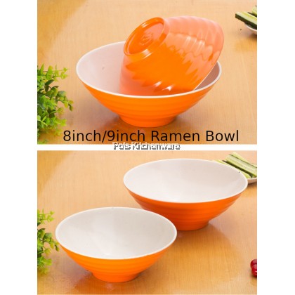 30% CLEARANCE OFFER High Quality Melamine Two Tone Yellow White Dining Set Round Oval Plate Soup Ramen Bowl Pinggan Mangkuk - 1206WYM