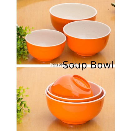 30% CLEARANCE OFFER High Quality Melamine Two Tone Yellow White Dining Set Round Oval Plate Soup Ramen Bowl Pinggan Mangkuk - 1206WYM