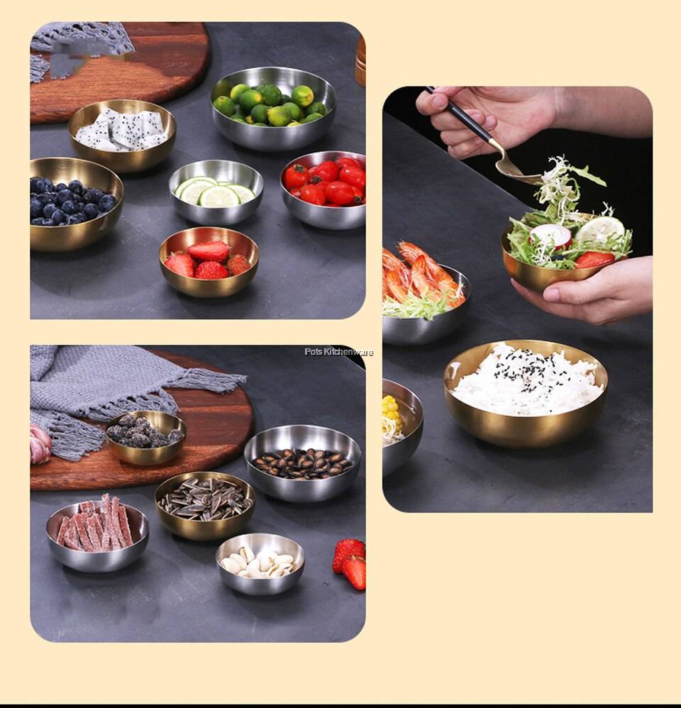 Toffi SUS304 Stainless Steel Korean Dishes Rice Bowl Condiment Sauce
