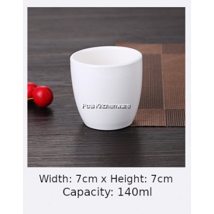 6pcs White Porcelain High Quality Thick Dimsum Asian Chinese Tea Cup Drinking Water Cup 白色陶瓷茶杯点心茶杯 - GD166963M