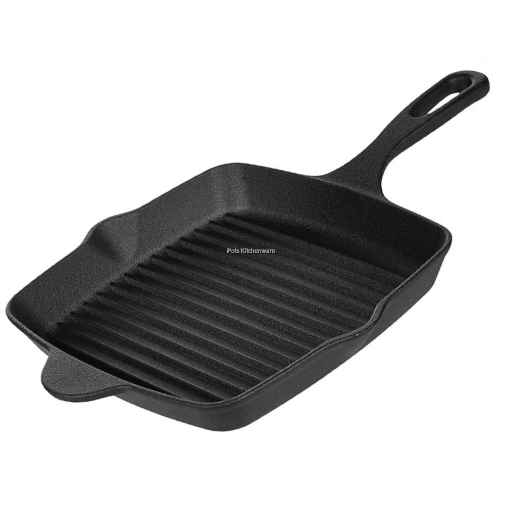 Preseasoned XL Size Heavy Duty Cast Icon Square Pan Grill Pan Griddle