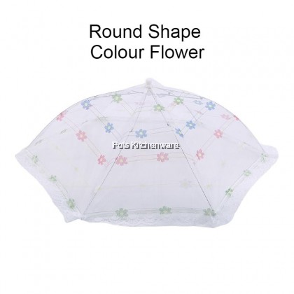 Foldable Breathable Mesh Lace Metal Hexagon Rectangle Umbrella Food Cover Tudung Saji 菜盖蕾丝菜罩 - GJ1174ASM