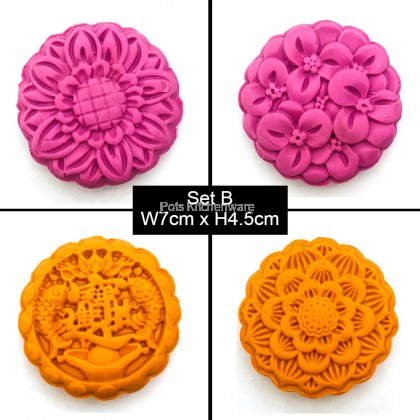 50g/125g/150g Mooncake Mold Hand Pressure Maker Mould Acuan Mooncake With Flower Fish Stamps Cookies Cutter 月饼手压糕点模具 - PL1040M