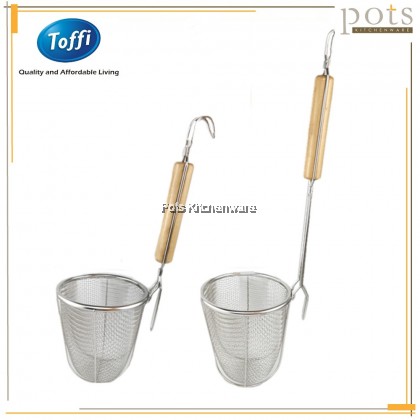 Toffi 4.5/5.5inch Stainless Steel Noodle Drainer Pasta Strainer Tapis Mee Penapis Mee 不锈钢木柄面条过滤器 - K0035M