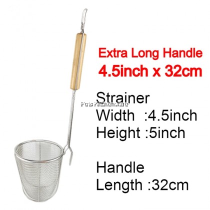 Toffi 4.5/5.5inch Stainless Steel Noodle Drainer Pasta Strainer Tapis Mee Penapis Mee 不锈钢木柄面条过滤器 - K0035M