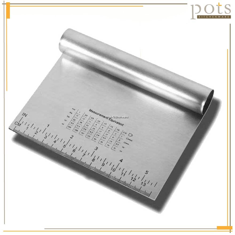 Stainless Steel Food Scraper Dough Cutter Fondant Cake Measuring Scale ...