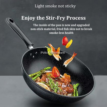 100% Original Zebra Thailand 泰国斑马牌 Neptune 30cm Non Stick Wok Frypan Glass Lid Kuali Wok dengan Penutup 不粘锅炒锅 - Z174876