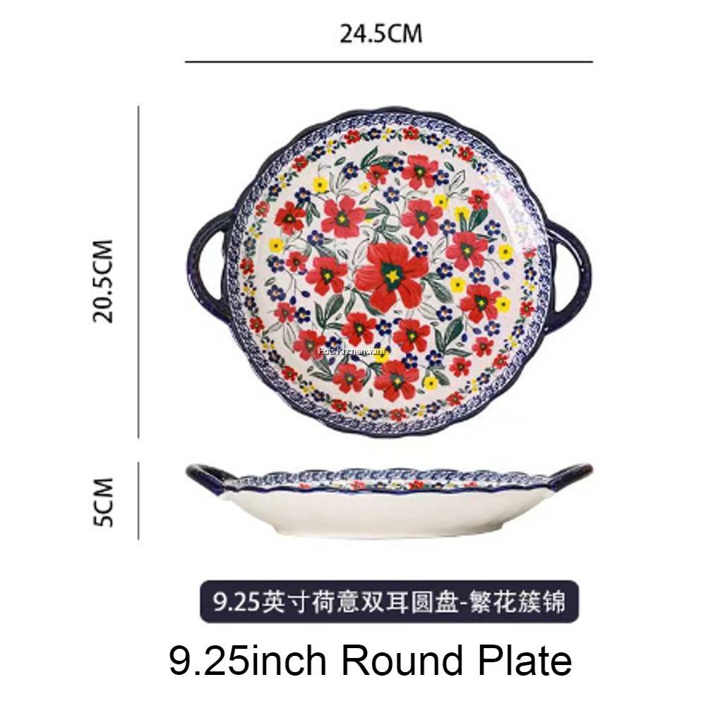 Porcelain Ceramic Plate Bowl CNY Flower Flora Dinner Rice Plate Soup