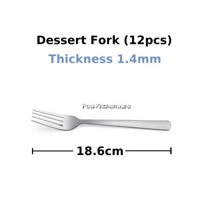 Toffi 12pcs Stainless Steel Cutlery Dining Restaurant Spoon Fork Sudu Garpo 不锈钢汤匙叉 - F2000