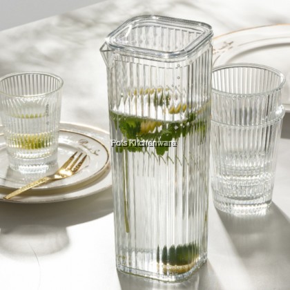 LAVA Transparent Acrylic PC Plastic Water Jug Cold Water Bottle Lined Cup Jug Air Cawan 透明塑料亚克力水壶水杯 - 