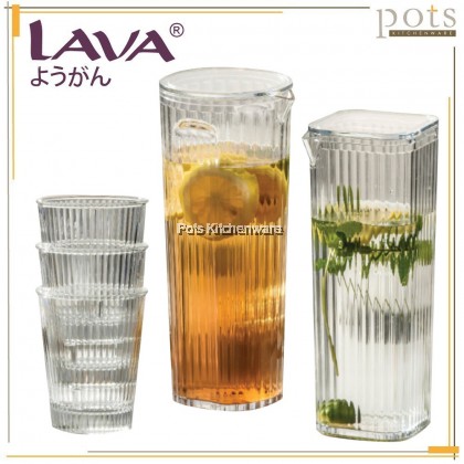 LAVA Transparent Acrylic PC Plastic Water Jug Cold Water Bottle Lined Cup Jug Air Cawan 透明塑料亚克力水壶水杯 - 