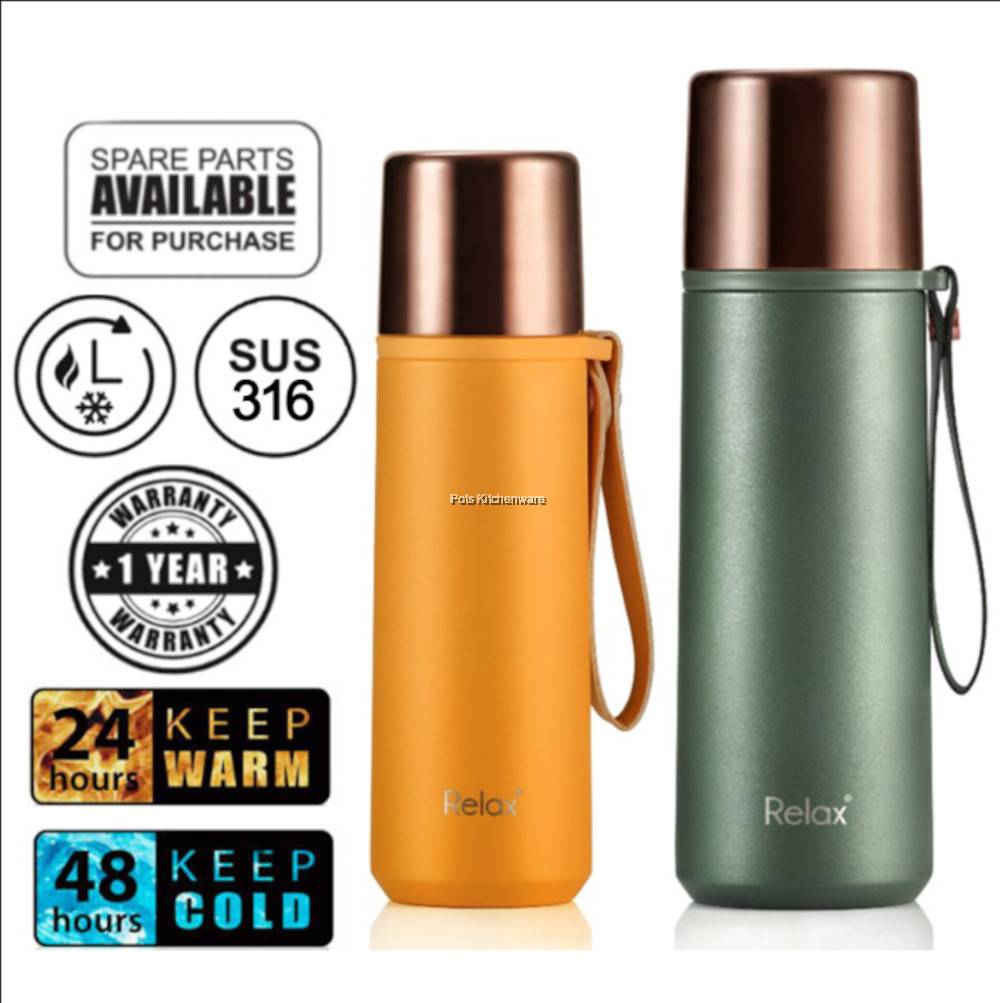 Relax Stainless Steel SUS316 Thermos Water Bottle Thermal Flask Air
