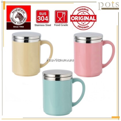 100% Original Zebra 350ML Stainless Steel SUS304 Prima IV Double Wall with Lid Cawan 不锈钢杯子 - Z112051M 