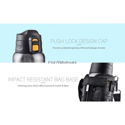 Relax 1500ml Stainless Steel SUS 304 Travelling Thermal Flask Thermos Bottle with Bag 大容量保温壶保温罐 - D3615