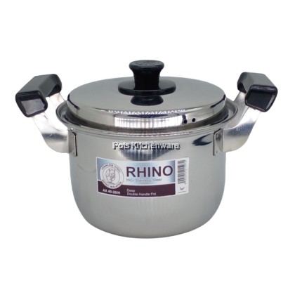 Rhino Stainless Steel 201 Deep Sauce Pan / Deep Pot Keluli Tahan Karat Kuali Periuk 不锈钢平底锅  汤锅