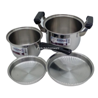 Rhino Stainless Steel 201 Deep Sauce Pan / Deep Pot Keluli Tahan Karat Kuali Periuk 不锈钢平底锅  汤锅