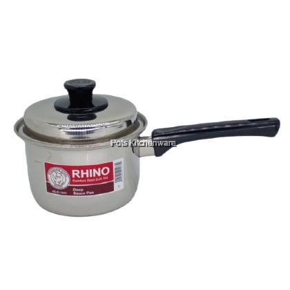 Rhino Stainless Steel 304 Deep Sauce Pan / Deep Pot Keluli Tahan Karat Kuali Periuk 不锈钢平底锅  汤锅