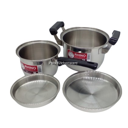 Rhino Stainless Steel 304 Deep Sauce Pan / Deep Pot Keluli Tahan Karat Kuali Periuk 不锈钢平底锅  汤锅