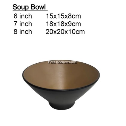 3pcs Melamine T-Series Bowl Noodle, Bowl Soup, Tumbler, Dish or Plate, mangkuk pinggan - MEG-T1000M