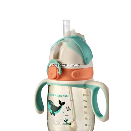 Relax BPA Free Safe for Kids Baby Toddler Straw Bottle with Handle Dishwasher Safe - D9900