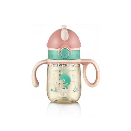 Relax BPA Free Safe for Kids Baby Toddler Straw Bottle with Handle Dishwasher Safe - D9900