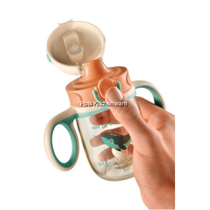 Relax BPA Free Safe for Kids Baby Toddler Straw Bottle with Handle Dishwasher Safe - D9900