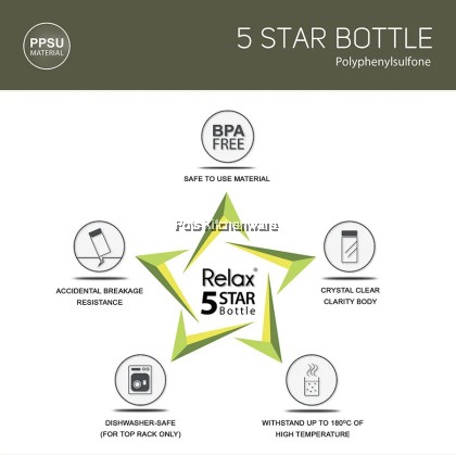 Relax BPA Free Safe for Kids Baby Toddler Straw Bottle with Handle Dishwasher Safe - D9900