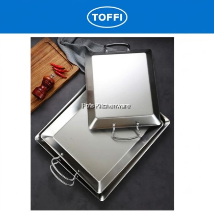 Toffi Stainless Steel Rectangular Serving Plate With Handle Pinggan Hidangan Keluli Tahan Karat不锈钢带手柄餐盘 Toffi Stainless Steel Rectangular Serving Plate With Handle Pinggan Hidangan Keluli Tahan Karat不锈钢带手柄餐盘