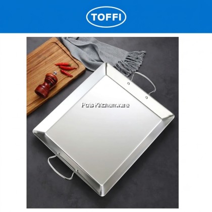 Toffi Stainless Steel Rectangular Serving Plate With Handle Pinggan Hidangan Keluli Tahan Karat不锈钢带手柄餐盘 Toffi Stainless Steel Rectangular Serving Plate With Handle Pinggan Hidangan Keluli Tahan Karat不锈钢带手柄餐盘