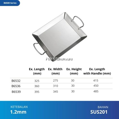 Toffi Stainless Steel Rectangular Serving Plate With Handle Pinggan Hidangan Keluli Tahan Karat不锈钢带手柄餐盘 Toffi Stainless Steel Rectangular Serving Plate With Handle Pinggan Hidangan Keluli Tahan Karat不锈钢带手柄餐盘