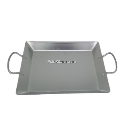 Toffi Stainless Steel Rectangular Serving Plate With Handle Pinggan Hidangan Keluli Tahan Karat不锈钢带手柄餐盘 Toffi Stainless Steel Rectangular Serving Plate With Handle Pinggan Hidangan Keluli Tahan Karat不锈钢带手柄餐盘