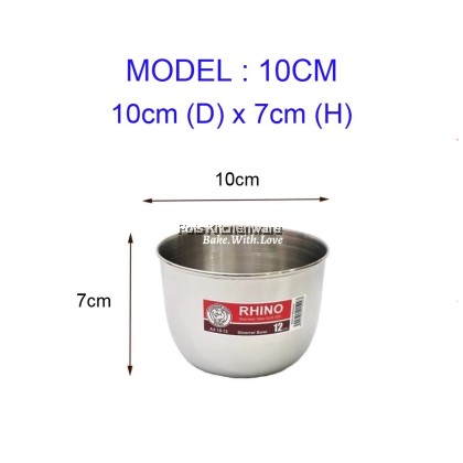 Rhino Stainless Steel SUS 430 Steamer Bowl; Mangkuk Pengukus Keluli Tahan Karat SUS 430; 不锈钢蒸锅碗