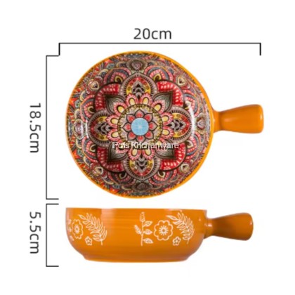 Orange Color Bohemia Porcelain Ceramic Bowl Plate; Porselin Seramik Pinggan Mangkuk; 波西米亚陶瓷碗盘