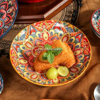 Orange Color Bohemia Porcelain Ceramic Bowl Plate; Porselin Seramik Pinggan Mangkuk; 波西米亚陶瓷碗盘