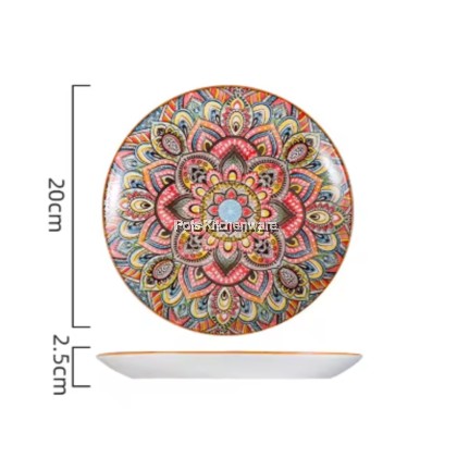 Orange Color Bohemia Porcelain Ceramic Bowl Plate; Porselin Seramik Pinggan Mangkuk; 波西米亚陶瓷碗盘