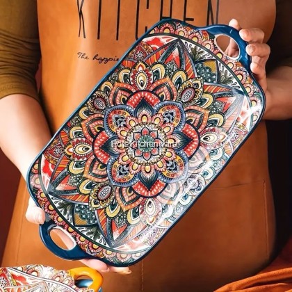 Blue Color Bohemia Porcelain Ceramic Bowl Plate; Porselin Seramik Pinggan Mangkuk; 波西米亚陶瓷碗盘