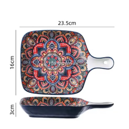 Blue Color Bohemia Porcelain Ceramic Bowl Plate; Porselin Seramik Pinggan Mangkuk; 波西米亚陶瓷碗盘