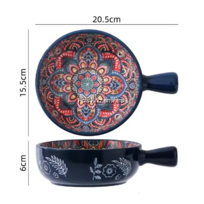 Blue Color Bohemia Porcelain Ceramic Bowl Plate; Porselin Seramik Pinggan Mangkuk; 波西米亚陶瓷碗盘