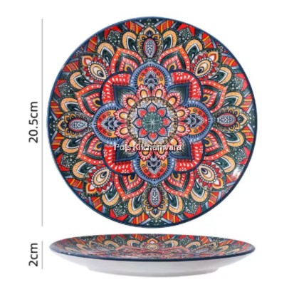 Blue Color Bohemia Porcelain Ceramic Bowl Plate; Porselin Seramik Pinggan Mangkuk; 波西米亚陶瓷碗盘