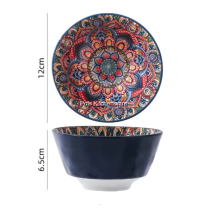 Blue Color Bohemia Porcelain Ceramic Bowl Plate; Porselin Seramik Pinggan Mangkuk; 波西米亚陶瓷碗盘