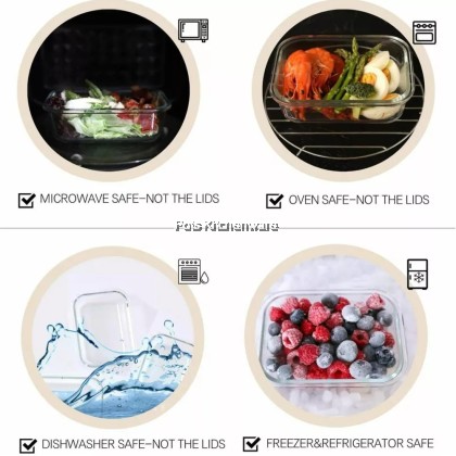 Glass Square Rectangular Heat Resistant Cold Resistant Container With Lid; Kaca Segiempat Tahan Panas Tahan Sejuk Dengan Penutup; 方形长方形耐热耐冷玻璃带盖容器 Glass Square Rectangular Heat Resistant Cold Resistant Container With Lid; Kaca Segiempat Tahan Panas Tahan Sejuk Dengan Penutup; 方形长方形耐热耐冷玻璃带盖容器
