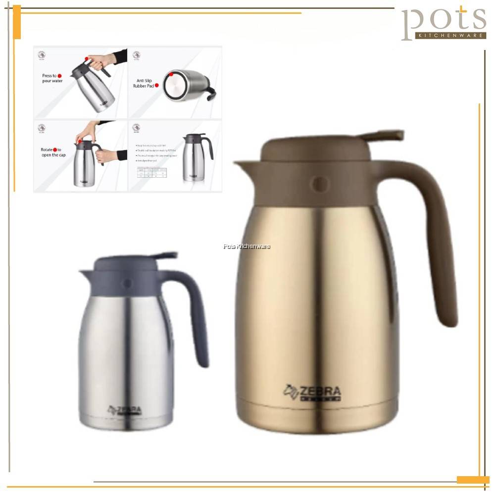 Zebra 1.5 Litre 2.0 Litre Vacuum Jug Smart IV BPA Free Thermal