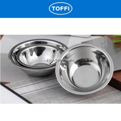 Toffi SUS304 Stainless Steel Korean Style Basin Mixing Bowl; Mangkuk Pengadun Besen Gaya Korea; 不锈钢韩式面盆搅拌碗