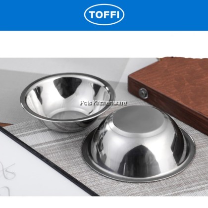 Toffi SUS304 Stainless Steel Korean Style Basin Mixing Bowl; Mangkuk Pengadun Besen Gaya Korea; 不锈钢韩式面盆搅拌碗